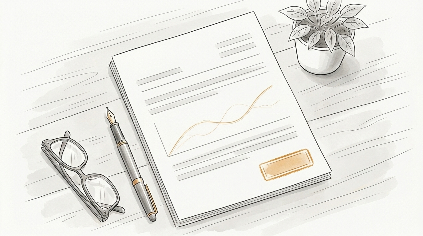 Illustration of an independent lab radon report on a desk